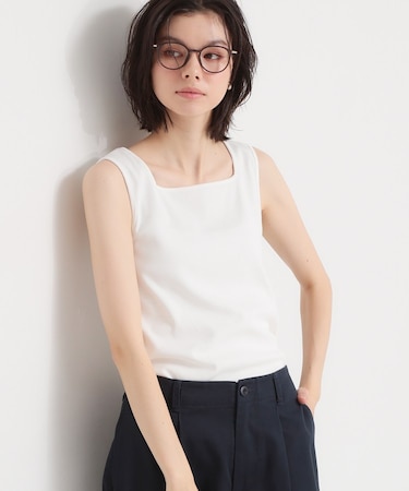 前後2WAYスクエアネックテレコタンク