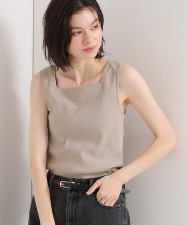 前後2WAYスクエアネックテレコタンク