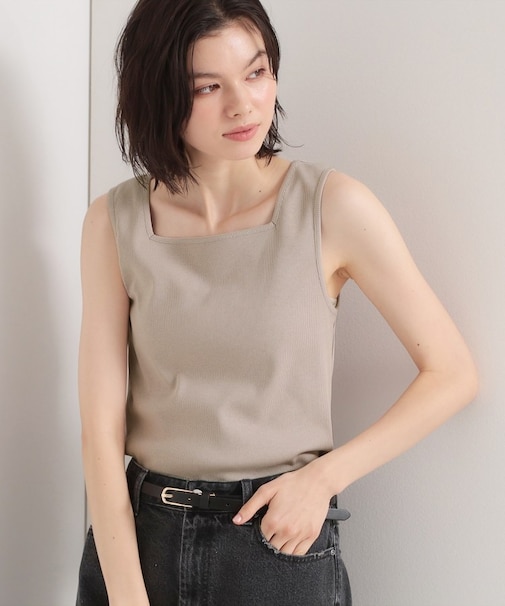 前後2WAYスクエアネックテレコタンク