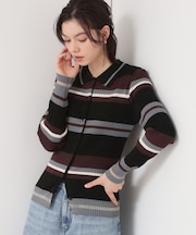 衿付マルチボーダーニット