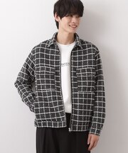 【カジュアルに上品さをプラス】変わり織ツイードブルゾン　洗濯機OK