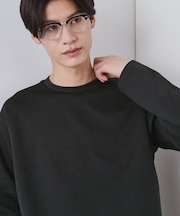 【首元にさりげないアクセント】ステッチダンボールプルオーバー