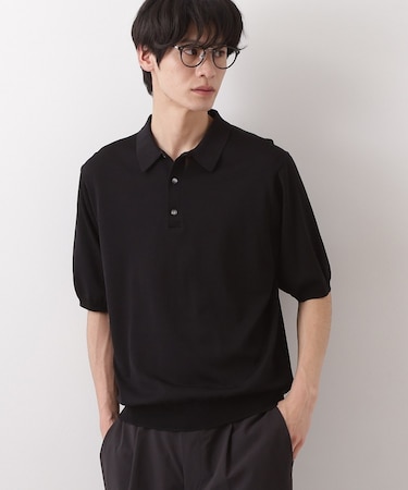 《KURO》半袖ニットポロシャツ