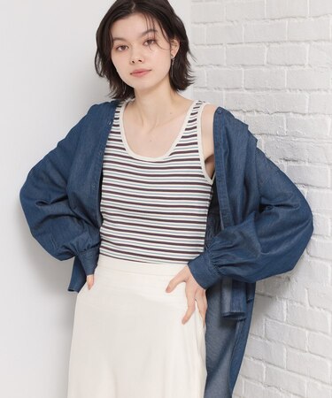 マルチボーダーニットソータンク