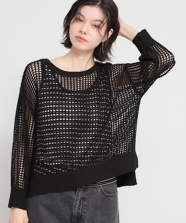 メッシュニットプルオーバー