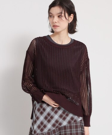 メッシュニットプルオーバー