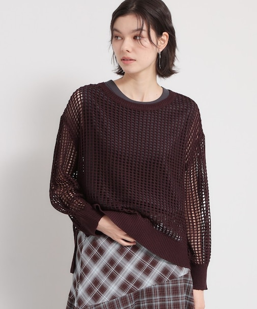 メッシュニットプルオーバー