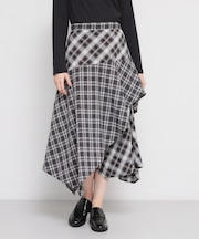 チェックアシンメトリースカート