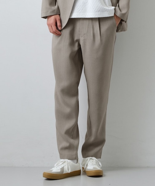 【LINO FINE】リネンライク イージースラックス UVカット/イージーケア/吸水速乾/洗濯機OK