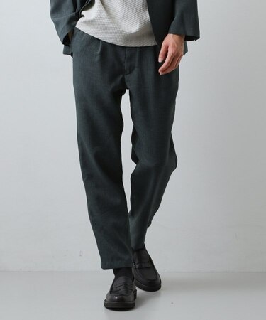 【LINO FINE】リネンライク イージースラックス UVカット/イージーケア/吸水速乾/洗濯機OK