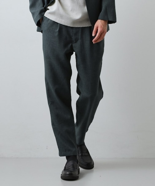 【LINO FINE】リネンライク イージースラックス UVカット/イージーケア/吸水速乾/洗濯機OK