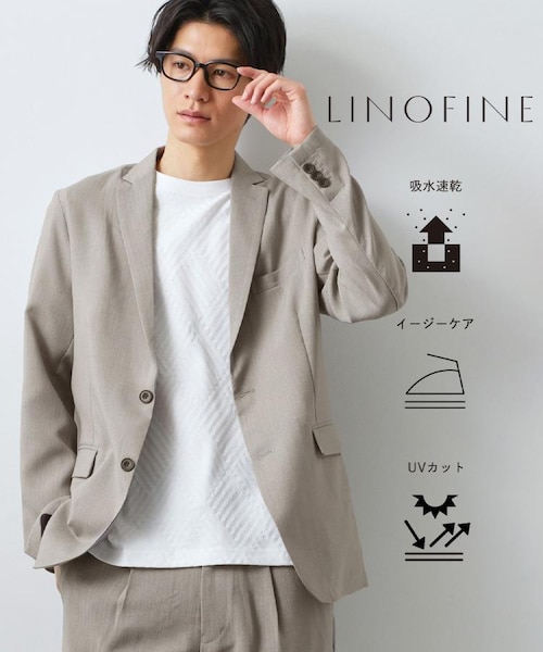 LINO FINE】リネンライク テーラードジャケット 吸水速乾/イージーケア