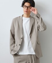 【LINO FINE】リネンライク テーラードジャケット UVカット/イージーケア/吸水速乾/洗濯機OK
