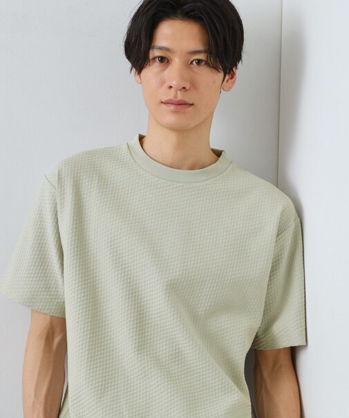 【カジュアルすぎないキレイめTシャツ】ハニカム リンクス半袖Tシャツ 洗濯機OK