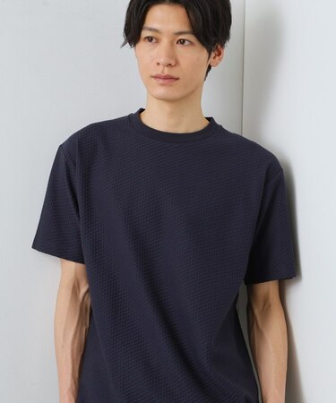 【カジュアルすぎないキレイめTシャツ】ハニカム リンクス半袖Tシャツ 洗濯機OK