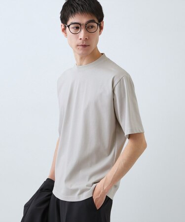 【ジャケットインにおすすめ】ビジネス半袖Tシャツ 洗濯機OK/襟高