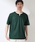 【一枚でコーディネートが完成！】レイヤード風 キーネック 半袖Tシャツ 洗濯機OK