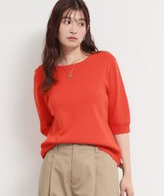 【ひんやりタッチ】多機能6分袖プルオーバー 洗濯機OK/UVケア/毛玉になりにくい