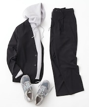 【上下2点セット】ジャケット＋パンツ イージーセットアップ 防シワ／ストレッチ／洗濯機OK