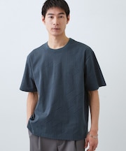 【無地だと少し物足りないという方へ】ジオメトリック柄 半袖Tシャツ 洗濯機OK