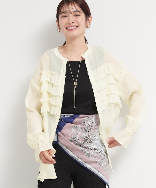 ティアードフリル楊柳シャツ