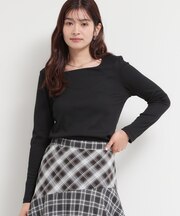 スクエアネックテレコトップス