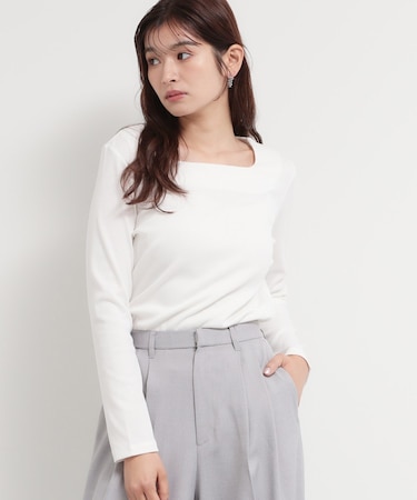 スクエアネックテレコトップス