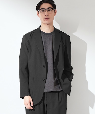 マイクロ シアサッカー ジャケット 洗濯機OK／セットアップ可