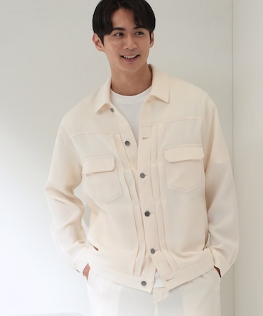 パナマメッシュ シャツブルゾン 洗濯機OK／セットアップ可