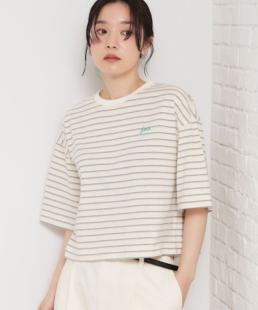 ワンポイント刺繍マルチボーダーTee