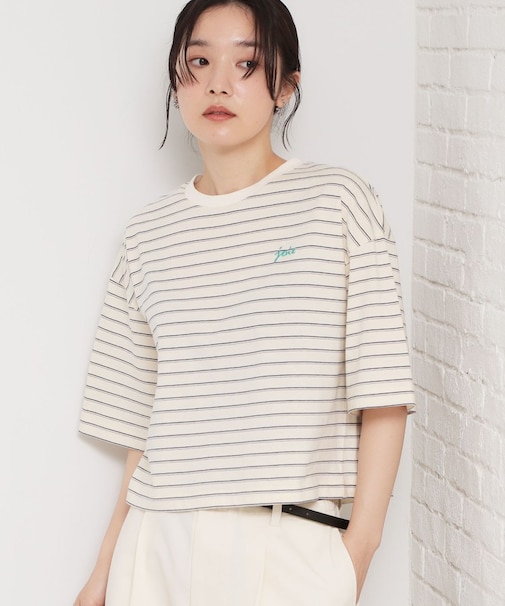 ワンポイント刺繍マルチボーダーTee