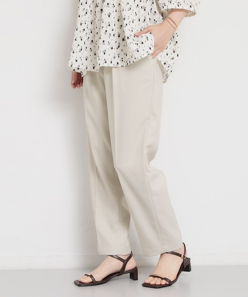 【XS-XL/洗える】オン・オフ問わずきれいに決まる 麻調テーパードパンツ