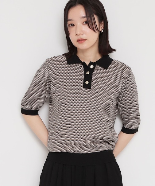 レトロムード漂う ジャカードポロニット