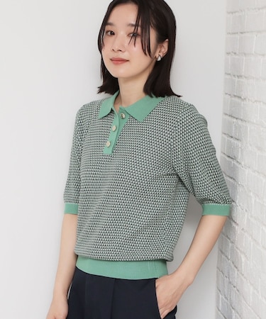 レトロムード漂う ジャカードポロニット