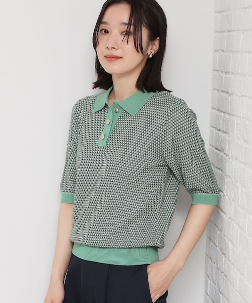 レトロムード漂う ジャカードポロニット