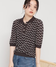 【さらさらタッチ】ジャカードポロニット