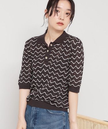 【さらさらタッチ】ジャカードポロニット