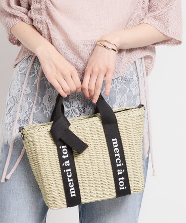 ロゴ雑材バッグ