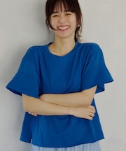 【ひんやり／吸水速乾／UV】軽やかに揺れる シアーフレアスリーブTシャツ