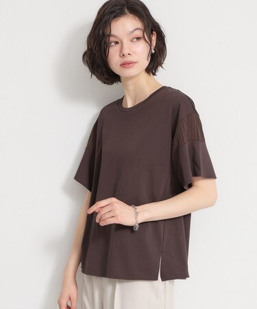 【ひんやり／吸水速乾／UV】軽やかに揺れる シアーフレアスリーブTシャツ