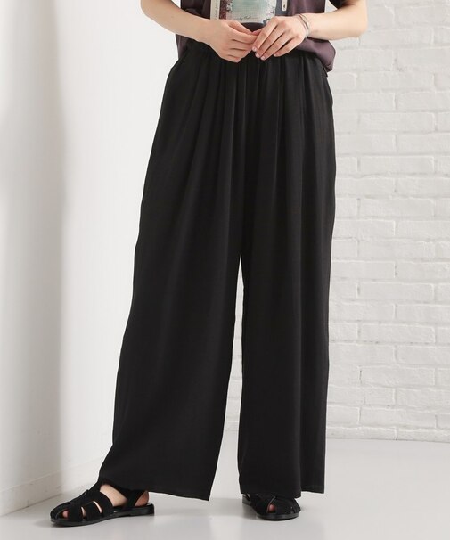さらりと心地よい リネンライクワイドパンツ