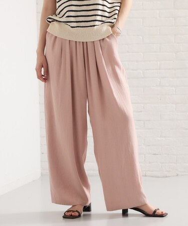 さらりと心地よい リネンライクワイドパンツ