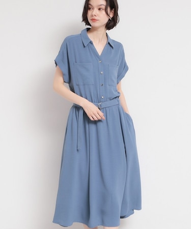 【ひんやり/防しわ/吸水速乾/UVケア】欲しいが詰まった 上品フィット&フレアワンピース