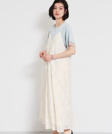 ほんのり品の良い甘さ レースキャミワンピース