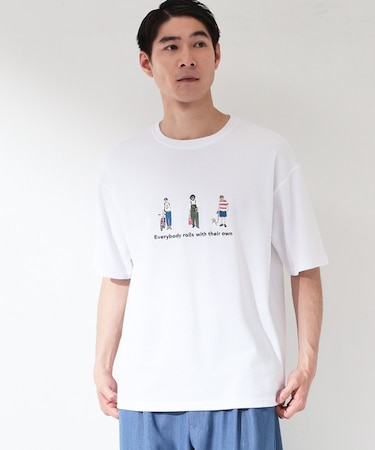 刺繍×ロゴ 鹿の子 半袖Tシャツ 【洗濯機OK】