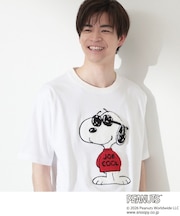 PEANUTS ／ ピーナッツ スヌーピー さがら刺繍 半袖Tシャツ
