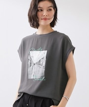 【ひんやり/防しわ/UV/吸水速乾】さらりと軽やかに着られる プリントTシャツ