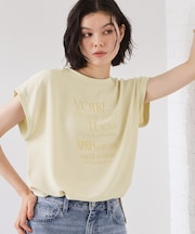 【ひんやり/防しわ/UV/吸水速乾】さらりと軽やかに着られる プリントTシャツ