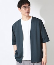 メッシュ五分袖カーディガン＋半袖Tシャツ セットアイテム 洗濯機OK