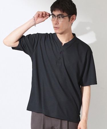 【サラッと軽い着心地に。】BO-NO HENLEY TEE/ボーノヘンリーネック Tシャツ 吸水速乾/洗濯機OK